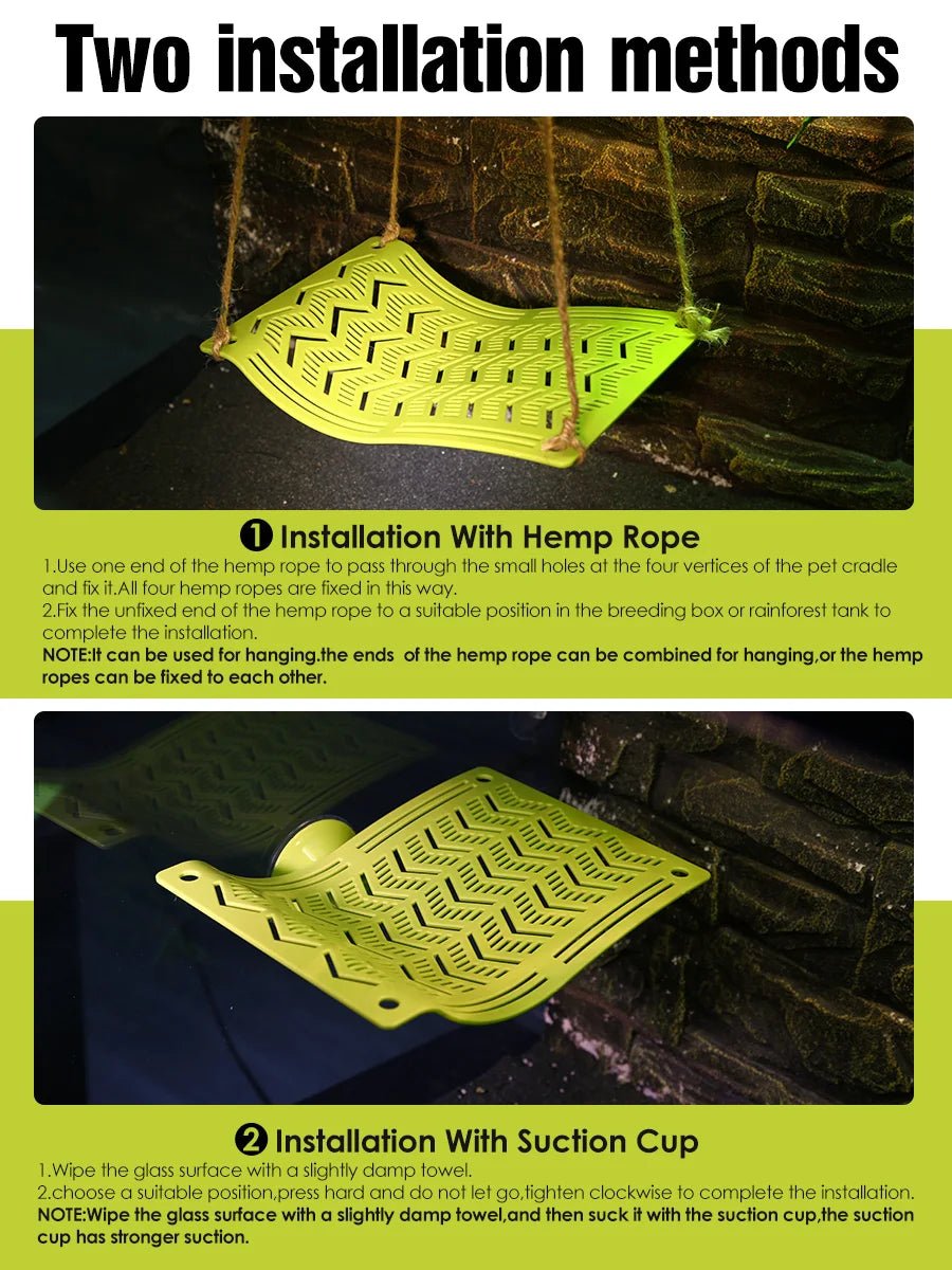 Wholesale Bulk 1pc Reptile Hammock Swing Perch, Durable Plastic Climbing Hanging Bed for Lizards, Geckos, Frogs, Snakes, Spiders - Pet Play - Furbury