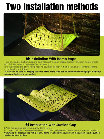 Wholesale Bulk 1pc Reptile Hammock Swing Perch, Durable Plastic Climbing Hanging Bed for Lizards, Geckos, Frogs, Snakes, Spiders - Pet Play - Furbury