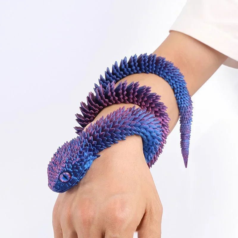 Wholesale Bulk 3D Printed Snake Rotatable Joints Snake Figurines Home Office Desktop Crafts Ornament Creative Home Garden Landscape DIY Animal - Furbury