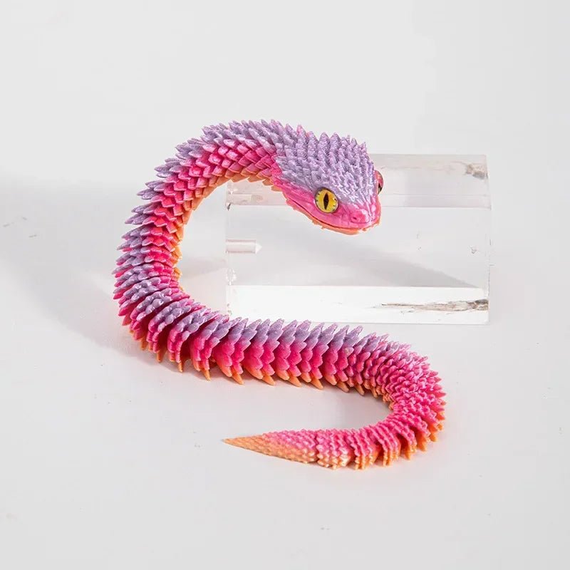 Wholesale Bulk 3D Printed Snake Rotatable Joints Snake Figurines Home Office Desktop Crafts Ornament Creative Home Garden Landscape DIY Animal - Furbury