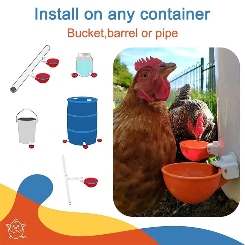 Wholesale Bulk 4PCS Poultry Kit Automatic Chicken Water Feeder Automatic Drinking Bowl Feeding Watering Supplie Chicken Waterer - Furbury
