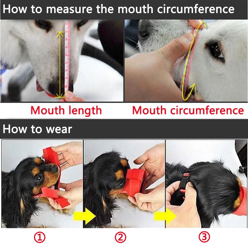 Wholesale Bulk Anti Barking Dog Muzzle for Dogs Adjustable Mesh Breathable Pet Mouth Muzzles Small Medium Large Dogs Anti - biting Pet Supplies - Furbury