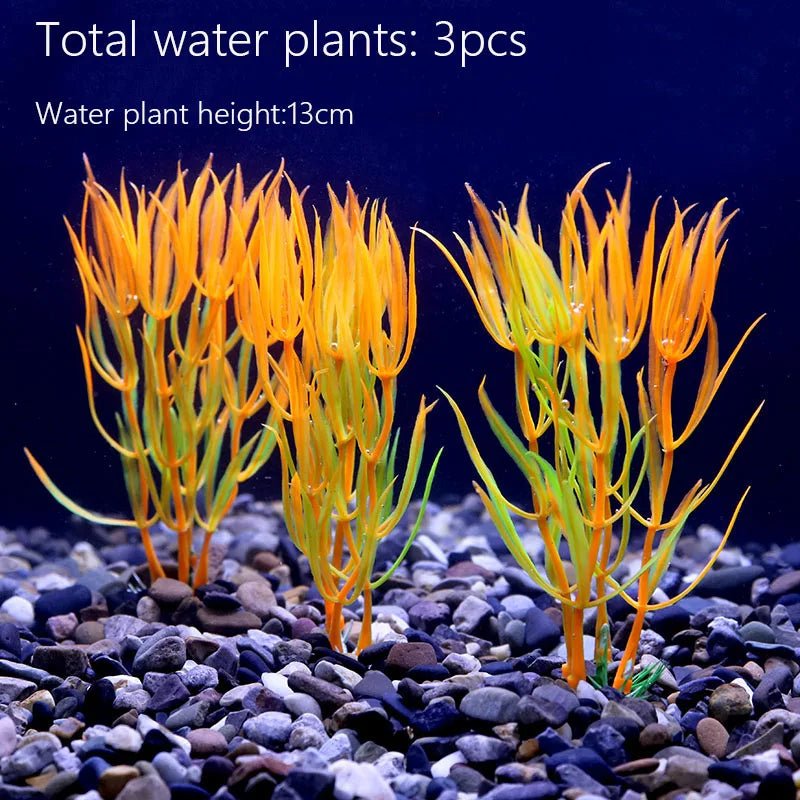 Wholesale Bulk Aquarium Plants Ornaments Plastic Simulation Artificial Water White Yellow Brown Red Grass Fish Tank Decoration Accessories - Furbury