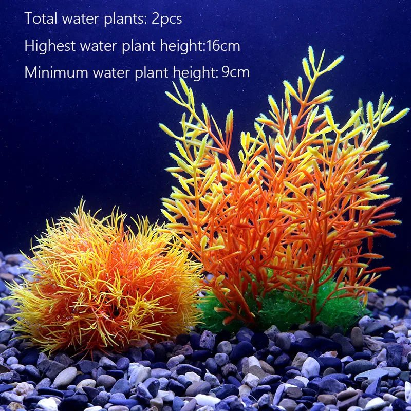 Wholesale Bulk Aquarium Plants Ornaments Plastic Simulation Artificial Water White Yellow Brown Red Grass Fish Tank Decoration Accessories - Furbury