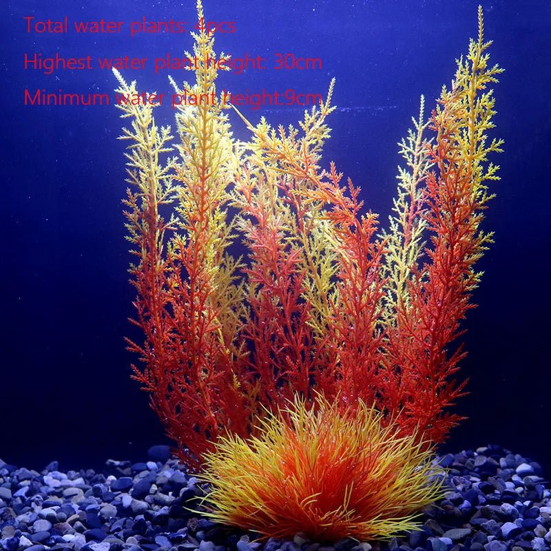 Wholesale Bulk Aquarium Plants Ornaments Plastic Simulation Artificial Water White Yellow Brown Red Grass Fish Tank Decoration Accessories - Furbury