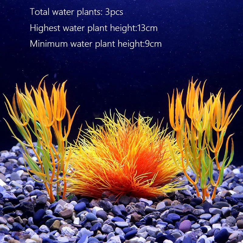 Wholesale Bulk Aquarium Plants Ornaments Plastic Simulation Artificial Water White Yellow Brown Red Grass Fish Tank Decoration Accessories - Furbury