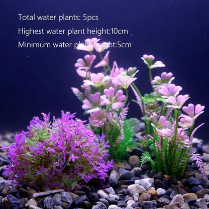 Wholesale Bulk Aquarium Plants Ornaments Plastic Simulation Artificial Water White Yellow Brown Red Grass Fish Tank Decoration Accessories - Furbury