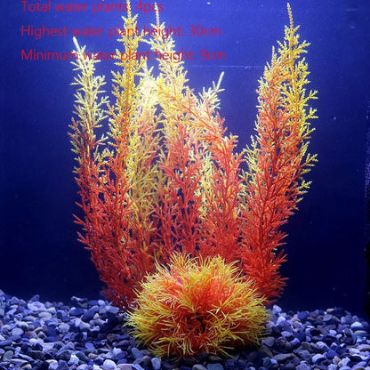 Wholesale Bulk Aquarium Plants Ornaments Plastic Simulation Artificial Water White Yellow Brown Red Grass Fish Tank Decoration Accessories - Furbury