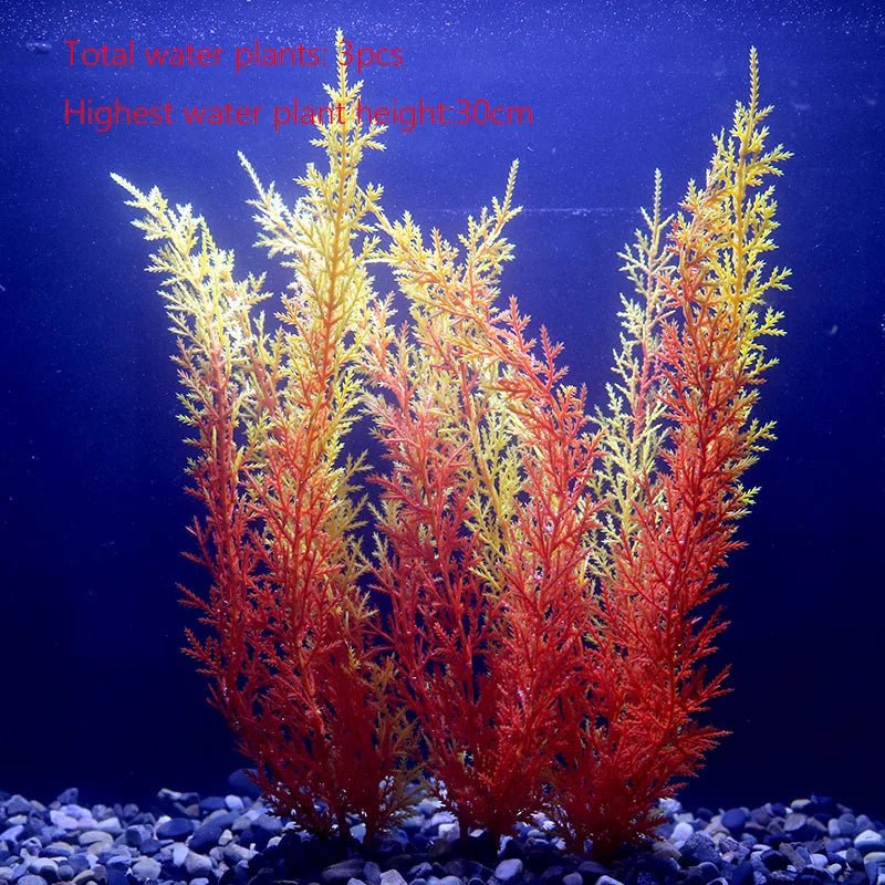Wholesale Bulk Aquarium Plants Ornaments Plastic Simulation Artificial Water White Yellow Brown Red Grass Fish Tank Decoration Accessories - Furbury
