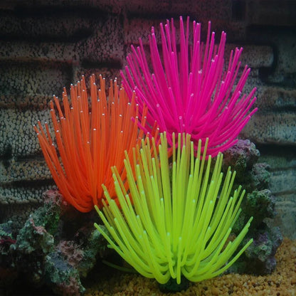 Wholesale Bulk Aquarium Silicone Simulation Artificial Fish Tank Fake Coral Plant Underwater Aquatic Sea Anemone Ornament Decoration Accessory - Furbury