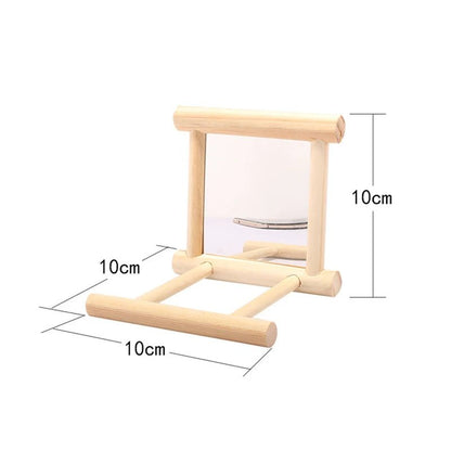 Wholesale Bulk Bird Mirror Wooden Interactive Play Toy With Perch For Small Parrot Budgies Parakeet Cockatiel Conure Lovebird Cage Accessories - Furbury