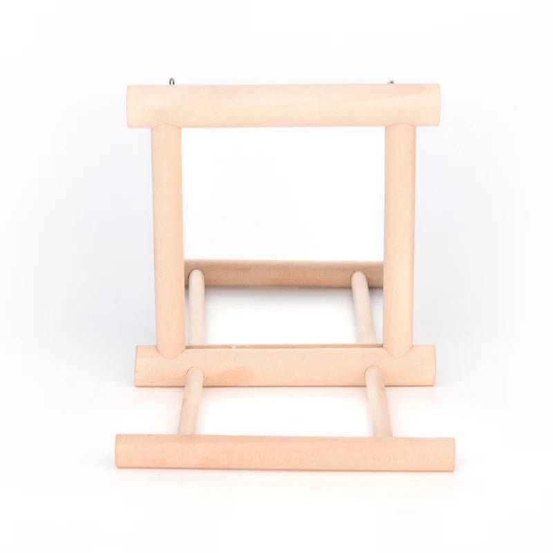 Wholesale Bulk Bird Mirror Wooden Interactive Play Toy With Perch For Small Parrot Budgies Parakeet Cockatiel Conure Lovebird Cage Accessories - Furbury