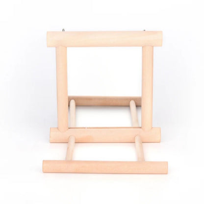 Wholesale Bulk Bird Mirror Wooden Interactive Play Toy With Perch For Small Parrot Budgies Parakeet Cockatiel Conure Lovebird Cage Accessories - Furbury