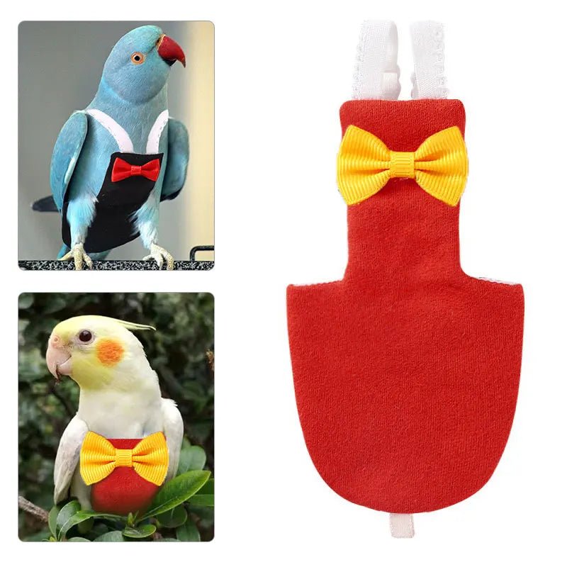 Wholesale Bulk Bird Parrot Diaper With Bowtie Cute Flight Suit Nappy Clothes For Cockatiel Green Cheek Conure Parakeet Pigeons Bird Accessories - Furbury