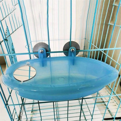 Wholesale Bulk Bird Water Bath Tub For Pet Cage Hanging Bowl Parrot Parakeet Bird Bath+Mirror Birdbath - Furbury