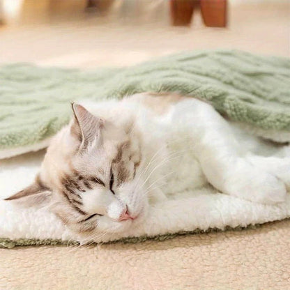Wholesale Bulk Cat pet blanket warm flannel green cat dog blanket small blanket daily warmth comfortable sleeping pad cover blanket - Furbury