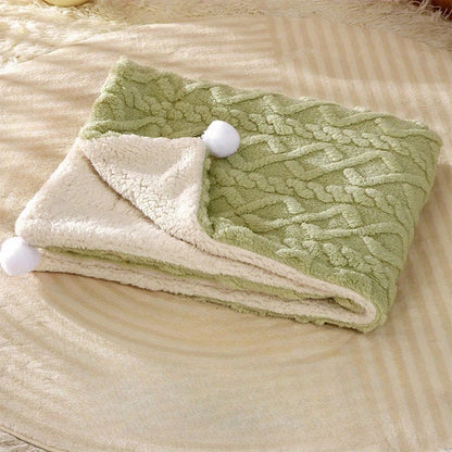 Wholesale Bulk Cat pet blanket warm flannel green cat dog blanket small blanket daily warmth comfortable sleeping pad cover blanket - Furbury