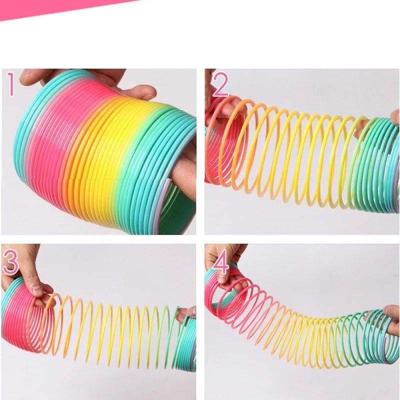 Wholesale Bulk Color Rainbow Circle Funny Magic Toys Early Development Educational Folding Plastic Spring Coil Children's Creative Magical Toys - Furbury