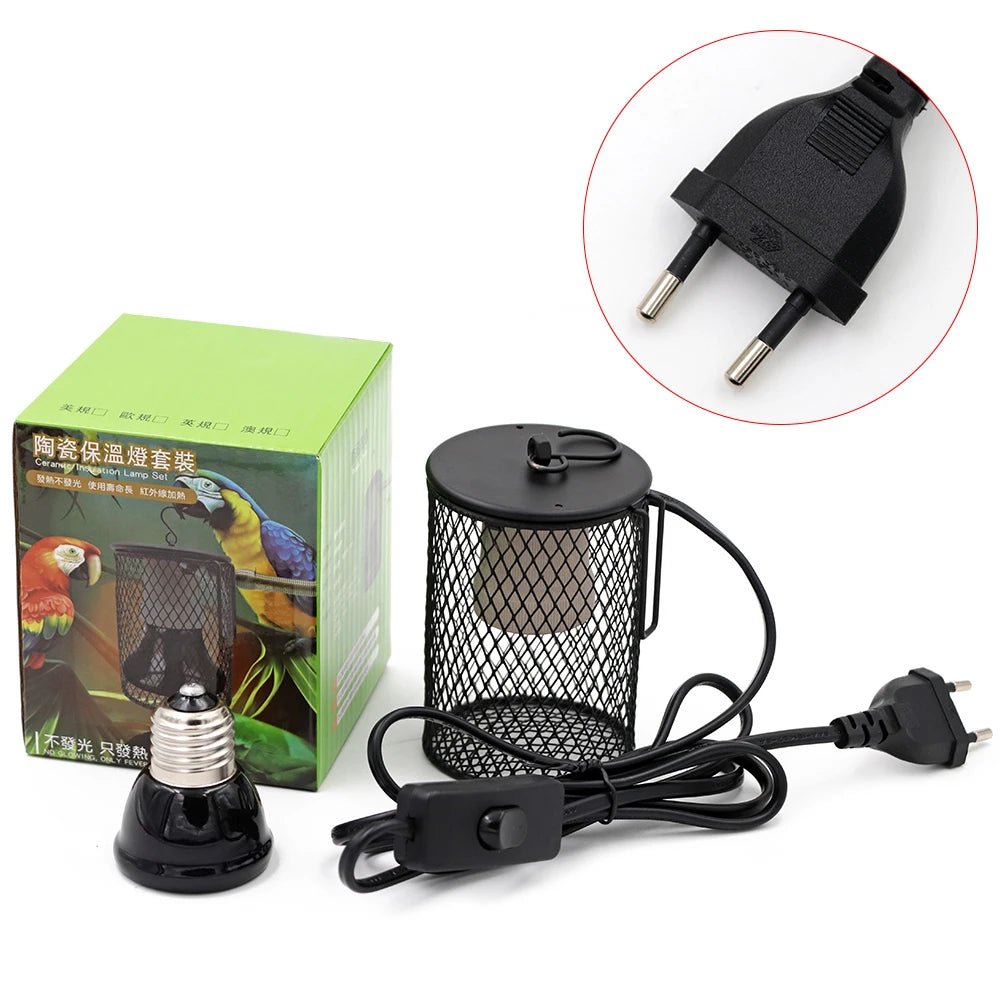 Wholesale Bulk E27 Pet Heating Lamp for Turtle Snake lizard Infrared Ceramic Emitter Heat Light 50W/75W/100W Reptile Lamp Reptile Light EU Plug - Furbury