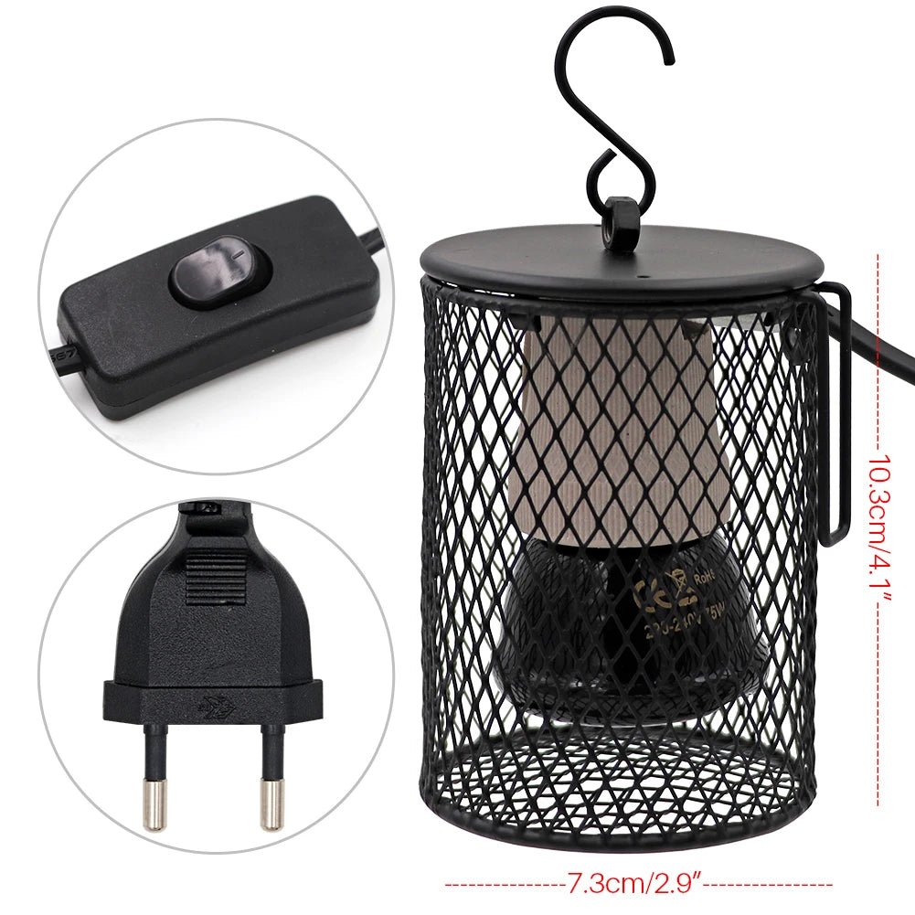 Wholesale Bulk E27 Pet Heating Lamp for Turtle Snake lizard Infrared Ceramic Emitter Heat Light 50W/75W/100W Reptile Lamp Reptile Light EU Plug - Furbury