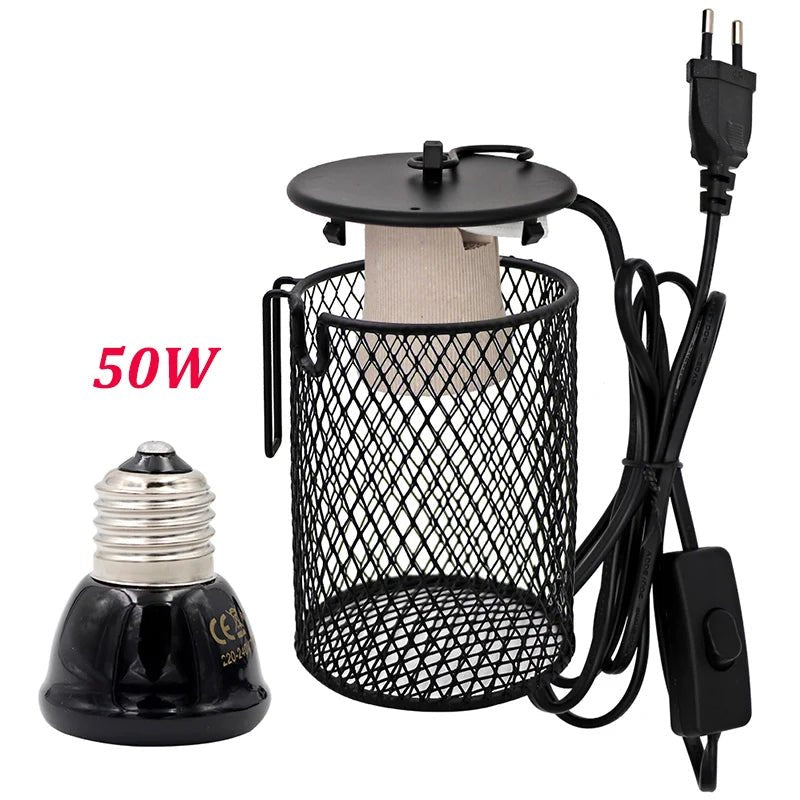 Wholesale Bulk E27 Pet Heating Lamp for Turtle Snake lizard Infrared Ceramic Emitter Heat Light 50W/75W/100W Reptile Lamp Reptile Light EU Plug - Furbury