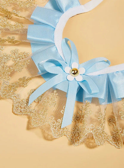 Wholesale Bulk Fashion Bowknot Pet Collar Cute Lace Mesh Embroidery Pet Bib Burp Cloth Lovely Dog Cat Necklace Neck Strap For Small Medium Dog - Furbury