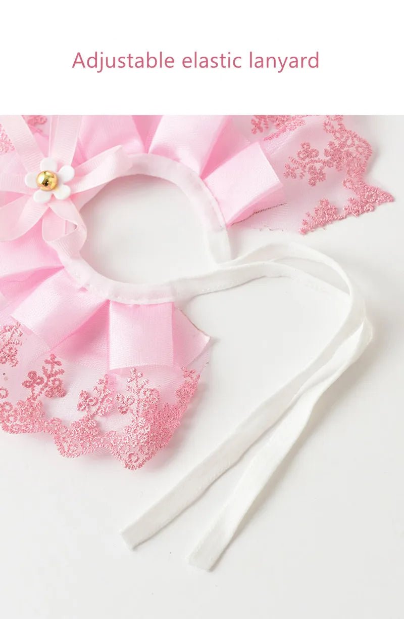 Wholesale Bulk Fashion Bowknot Pet Collar Cute Lace Mesh Embroidery Pet Bib Burp Cloth Lovely Dog Cat Necklace Neck Strap For Small Medium Dog - Furbury