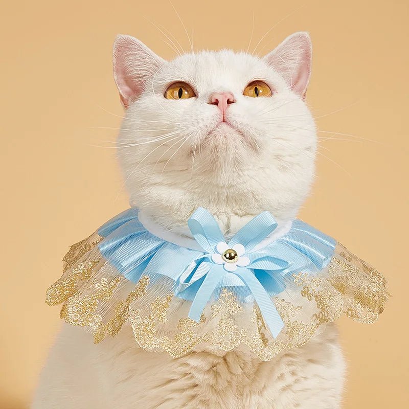 Wholesale Bulk Fashion Bowknot Pet Collar Cute Lace Mesh Embroidery Pet Bib Burp Cloth Lovely Dog Cat Necklace Neck Strap For Small Medium Dog - Furbury