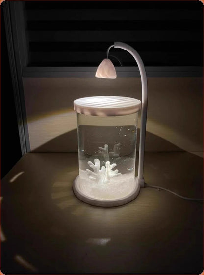 Wholesale Bulk Fish Tank Fighting Fish Special Ultra White Small Lazy Glass Tank Living Room Creative Desktop Decoration High - end Viewing Light - Furbury