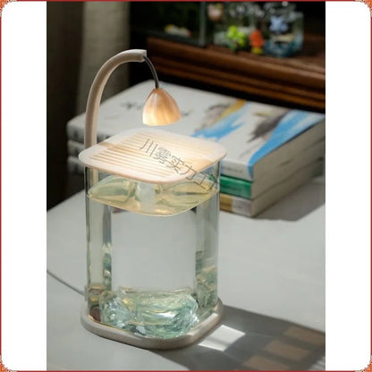 Wholesale Bulk Fish Tank Fighting Fish Special Ultra White Small Lazy Glass Tank Living Room Creative Desktop Decoration High - end Viewing Light - Furbury