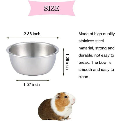 Wholesale Bulk Hamster Bowl Stainless Steel Hamster Feeder Bowl for Small Animal Hamster Hedgehog Chinchilla Rat Feeder Guinea Pigs Assessories - Furbury