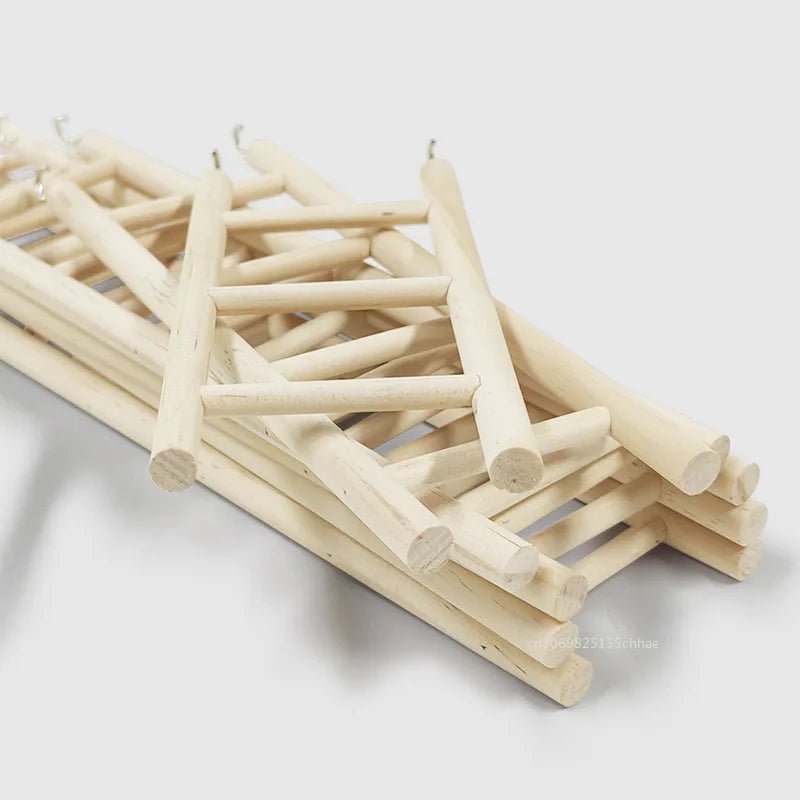 Wholesale Bulk Hamster Parrot Toys Hanging Cage Climbing Ladders with Natural Wood Parrots Suspension Bridge Swing Toys Bird Small Pet Supplies - Furbury