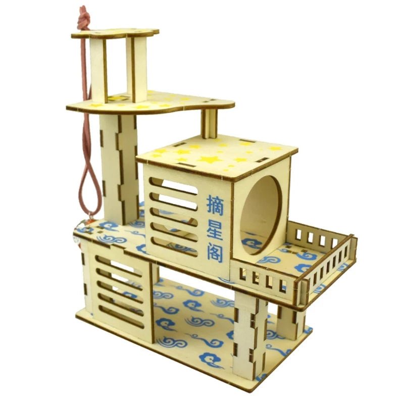 Wholesale Bulk Hamster Wooden Villa House Climbing Toy Hideout Nesting Habitat for Chinchillas Guinea Pigs Small Animals 5 Styles Dropshipping - Furbury