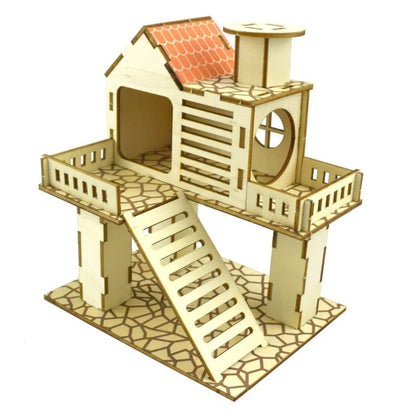 Wholesale Bulk Hamster Wooden Villa House Climbing Toy Hideout Nesting Habitat for Chinchillas Guinea Pigs Small Animals 5 Styles Dropshipping - Furbury