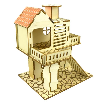Wholesale Bulk Hamster Wooden Villa House Climbing Toy Hideout Nesting Habitat for Chinchillas Guinea Pigs Small Animals 5 Styles Dropshipping - Furbury