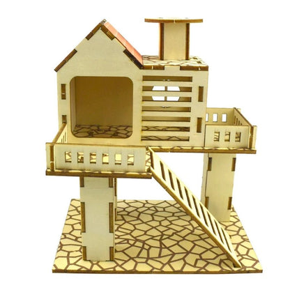 Wholesale Bulk Hamster Wooden Villa House Climbing Toy Hideout Nesting Habitat for Chinchillas Guinea Pigs Small Animals 5 Styles Dropshipping - Furbury