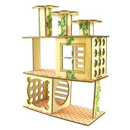 Wholesale Bulk Hamster Wooden Villa House Climbing Toy Hideout Nesting Habitat for Chinchillas Guinea Pigs Small Animals 5 Styles Dropshipping - Furbury