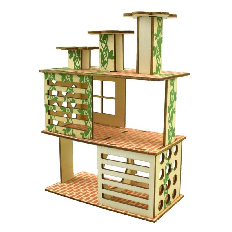 Wholesale Bulk Hamster Wooden Villa House Climbing Toy Hideout Nesting Habitat for Chinchillas Guinea Pigs Small Animals 5 Styles Dropshipping - Furbury