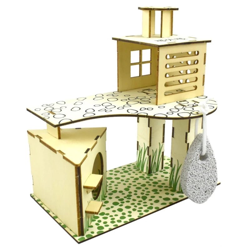 Wholesale Bulk Hamster Wooden Villa House Climbing Toy Hideout Nesting Habitat for Chinchillas Guinea Pigs Small Animals 5 Styles Dropshipping - Furbury