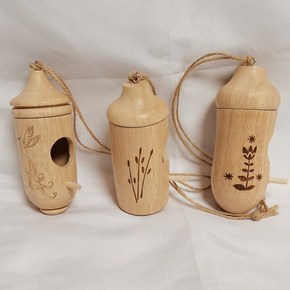 Wholesale Bulk Handmade Wooden Hummingbird House Chalet Hanging Mini Bird Nests Cage for Beautiful Outdoor Patio Garden Decoration Pet Bedroom - Furbury