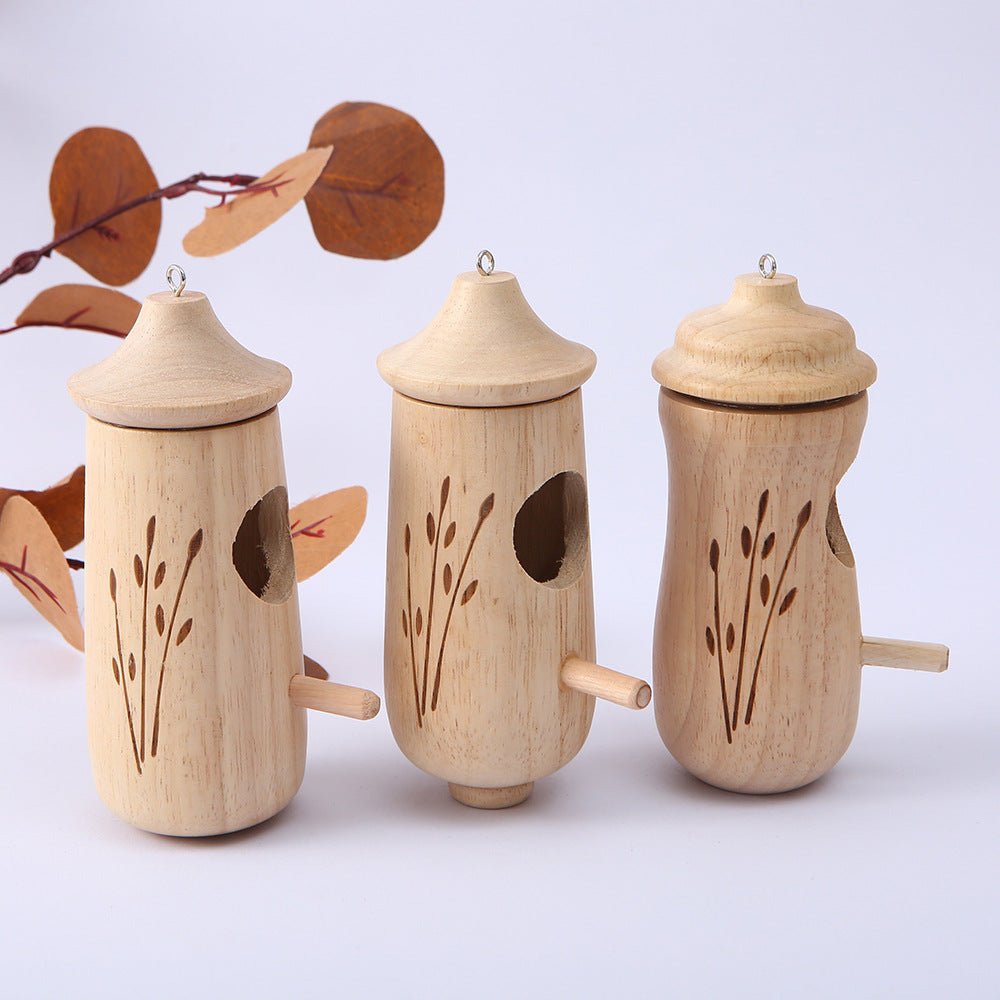 Wholesale Bulk Handmade Wooden Hummingbird House Chalet Hanging Mini Bird Nests Cage for Beautiful Outdoor Patio Garden Decoration Pet Bedroom - Furbury