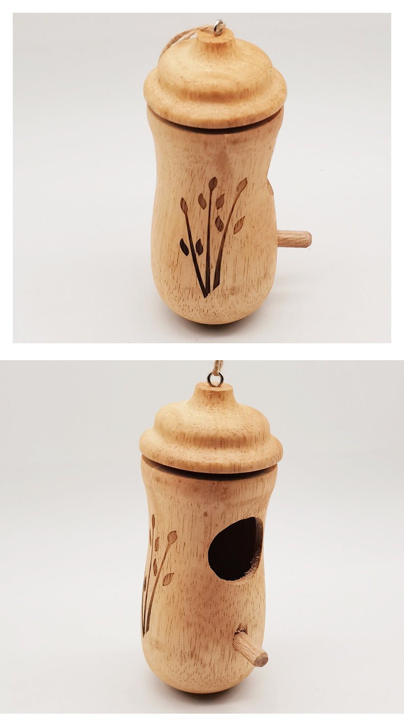 Wholesale Bulk Handmade Wooden Hummingbird House Chalet Hanging Mini Bird Nests Cage for Beautiful Outdoor Patio Garden Decoration Pet Bedroom - Furbury