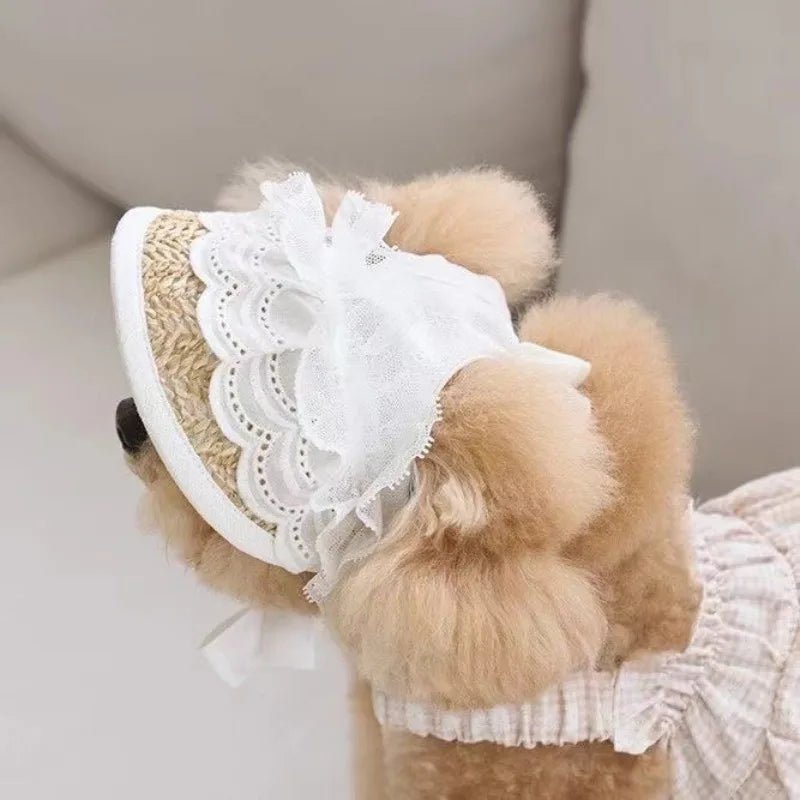 Wholesale Bulk Hat For Dog Woven Small Dog Hats Lace Soft Comfortable Pet Hats Adjustable For Walking Climbing Running Hiking Outdoor - Furbury