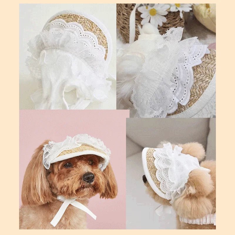 Wholesale Bulk Hat For Dog Woven Small Dog Hats Lace Soft Comfortable Pet Hats Adjustable For Walking Climbing Running Hiking Outdoor - Furbury