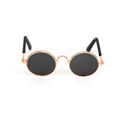 Wholesale Bulk Lovely Vintage Round Cat Sunglasses Reflection Eye wear glasses For Small Dog Cat Pet Photos Pet Products Props Accessories - Furbury