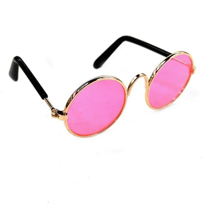 Wholesale Bulk Lovely Vintage Round Cat Sunglasses Reflection Eye wear glasses For Small Dog Cat Pet Photos Pet Products Props Accessories - Furbury