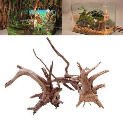 Wholesale Bulk Natural Tree Trunk Driftwood Aquarium Fish Tank Reptile Cylinder Roots Plant Wood Decoration Ornament Accessory Aquarium Plants - Furbury