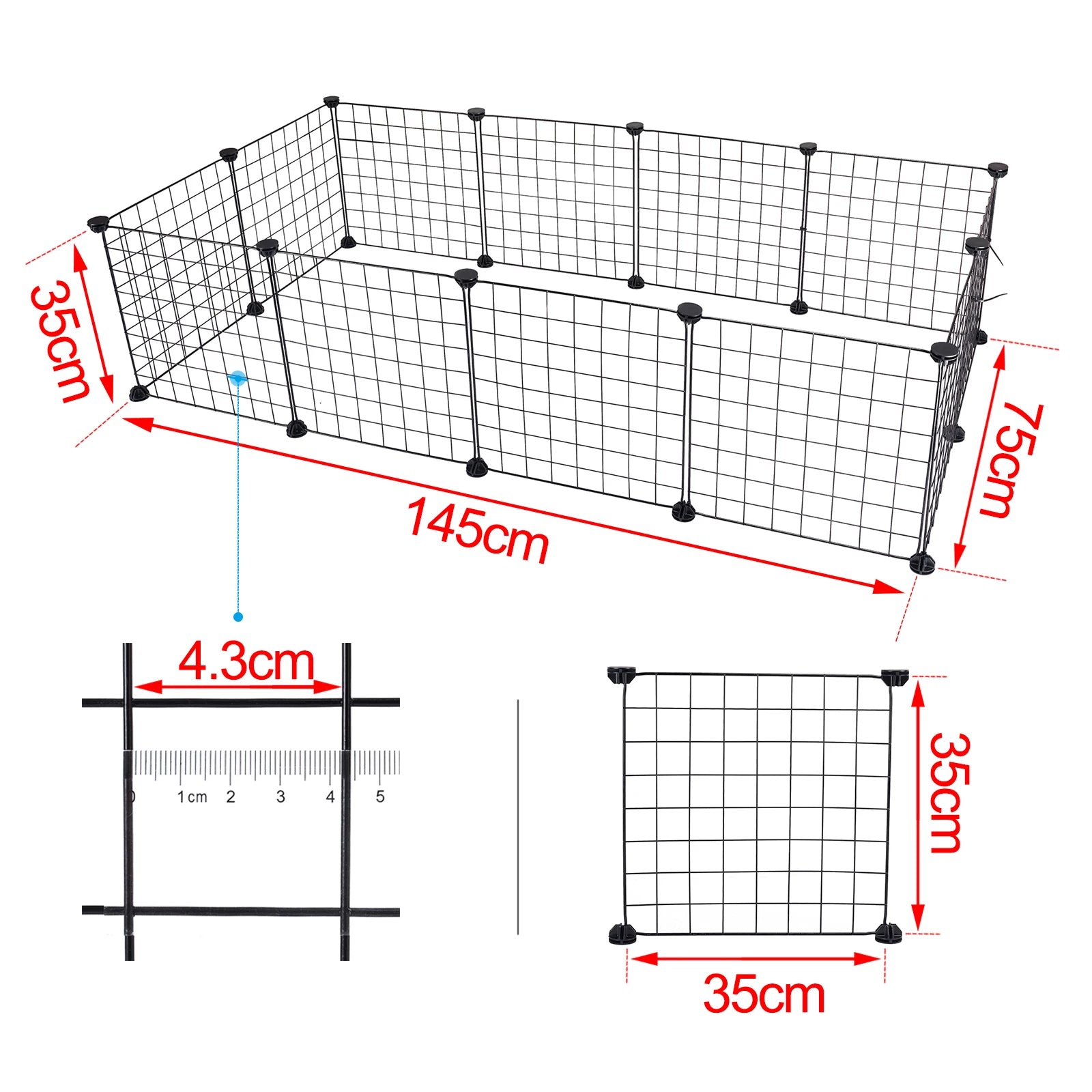 Wholesale Bulk Outdoor Puppy Playpen Adjustable Wire Plastic Enclosure for Rabbits Hamster Kennel House Dogs Kitten Small Animals Supplies - Furbury