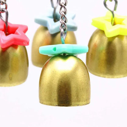 Wholesale Bulk Parrot Bite Toy Four Corner Stainless Steel Parrot Bite Soup Spoon String Toy Puzzle Swing Hanging Ring Bird Toy - Furbury