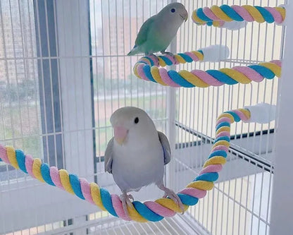 Wholesale Bulk Pet Bird Bite Toys Parrot Color Cotton Rope Toys Elastic Parrot Climbing Toys Sturdy Bird Swing Harness Cage Pet Toy Swing Stand - Furbury